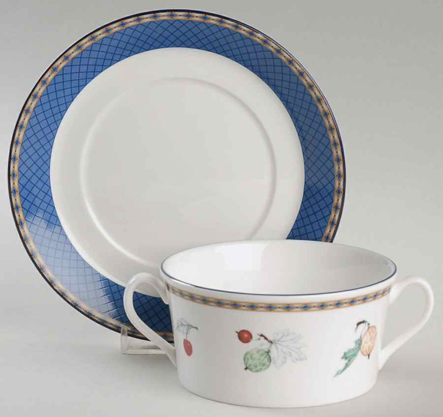 Fruit Symphony Flat Cream Soup Bowl & Saucer Set by Wedgwood-1