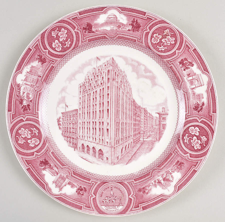 New York University Pink Dinner Plate by Wedgwood-1