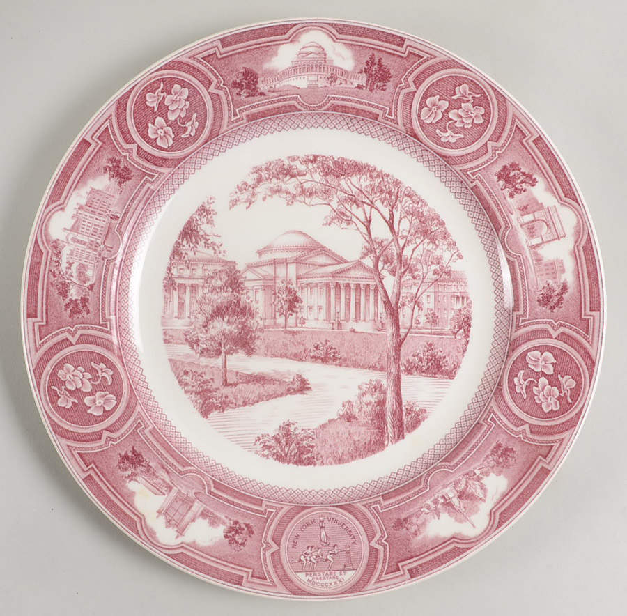 New York University Pink Dinner Plate by Wedgwood-1