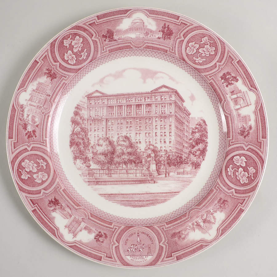 New York University Pink Dinner Plate by Wedgwood-1