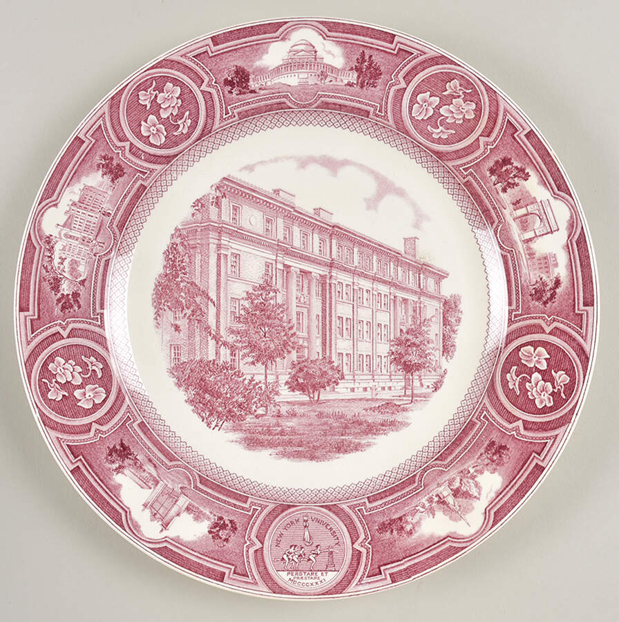 New York University Pink Dinner Plate by Wedgwood-1