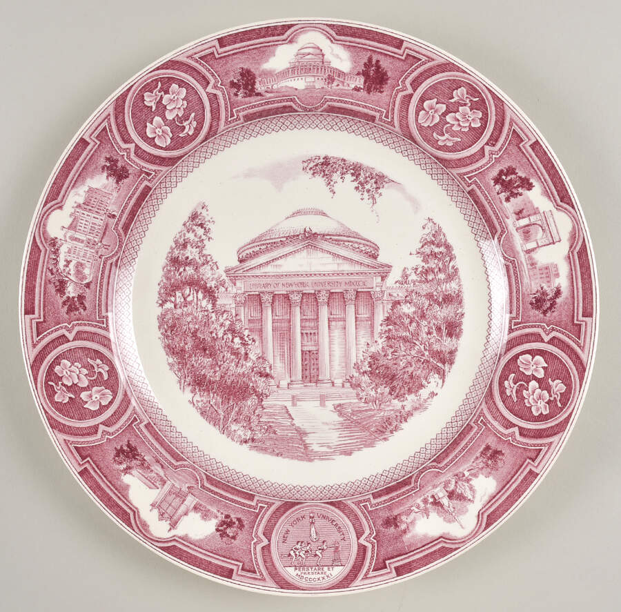New York University Pink Dinner Plate by Wedgwood-1