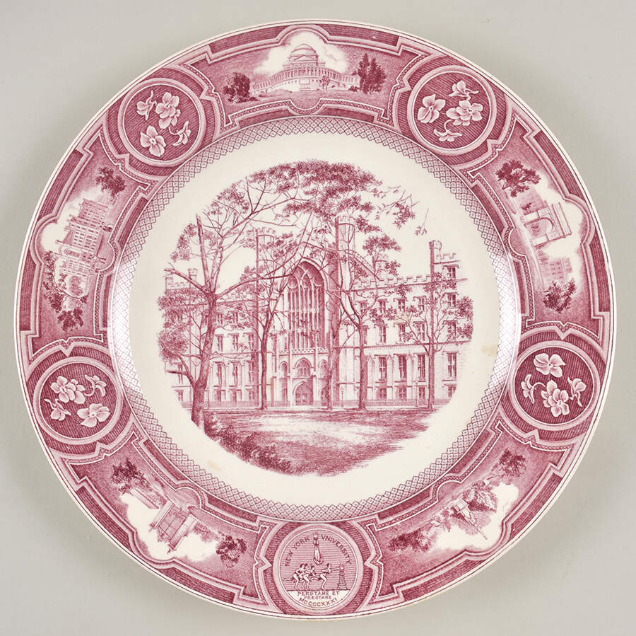 New York University Pink Dinner Plate by Wedgwood-1