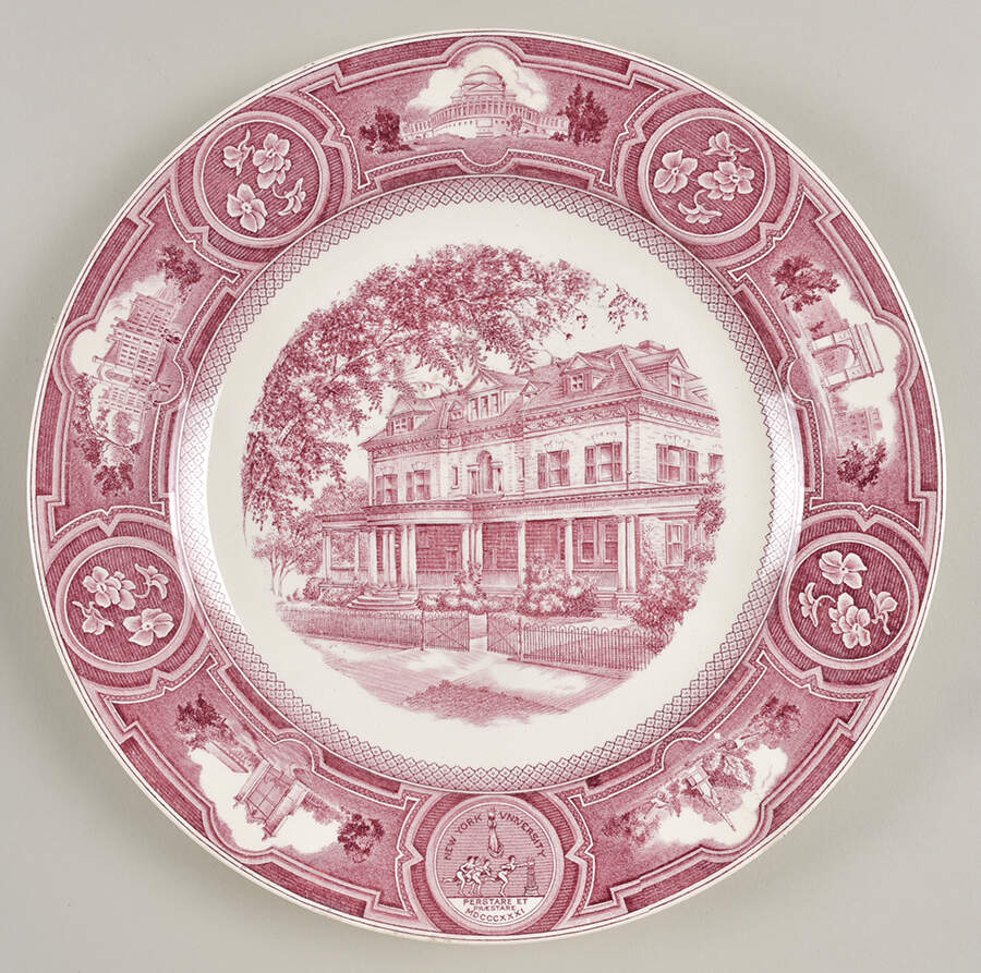 New York University Pink Dinner Plate by Wedgwood-1