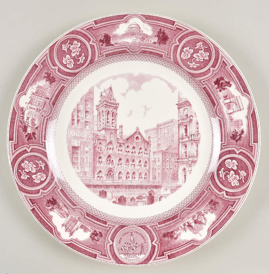 New York University Pink Dinner Plate by Wedgwood-1