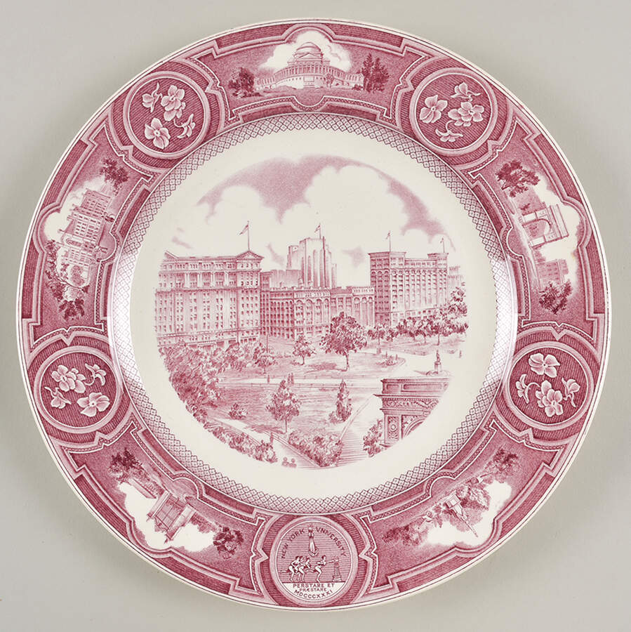 New York University Pink Dinner Plate by Wedgwood-1