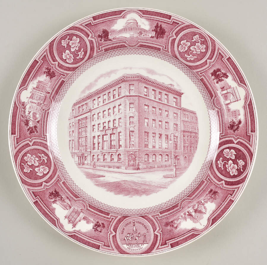 New York University Pink Dinner Plate by Wedgwood-1