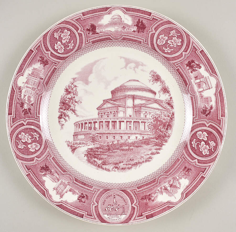 New York University Pink Dinner Plate by Wedgwood-1