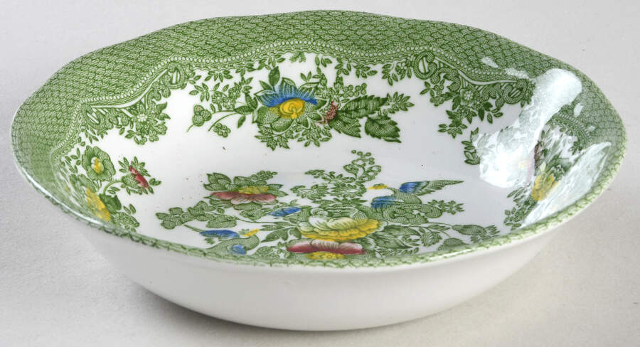 Asiatic Pheasants Green Multicolor Fruit/Dessert (Sauce) Bowl by Wedgwood-1