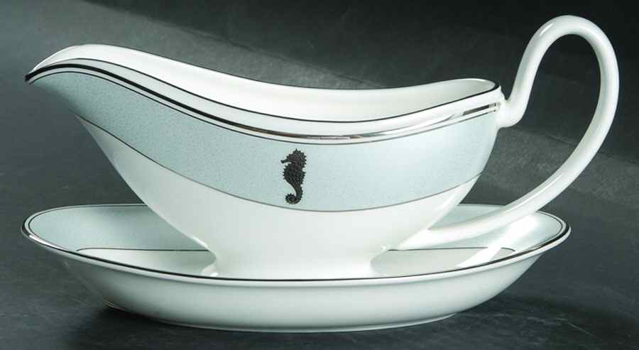 Seahorse Ocean Gravy Boat & Underplate by Waterford China-1