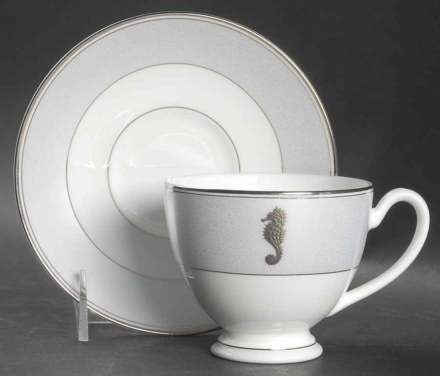 Seahorse Ocean Footed Cup & Saucer Set by Waterford China-1