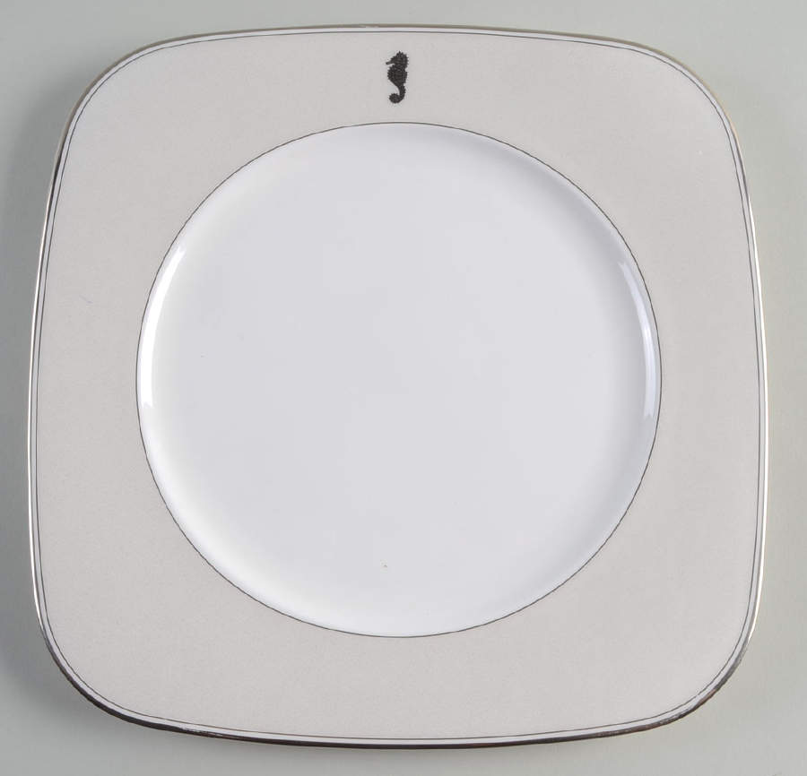 Seahorse Ivory Square Service Plate (Charger) by Waterford China-1