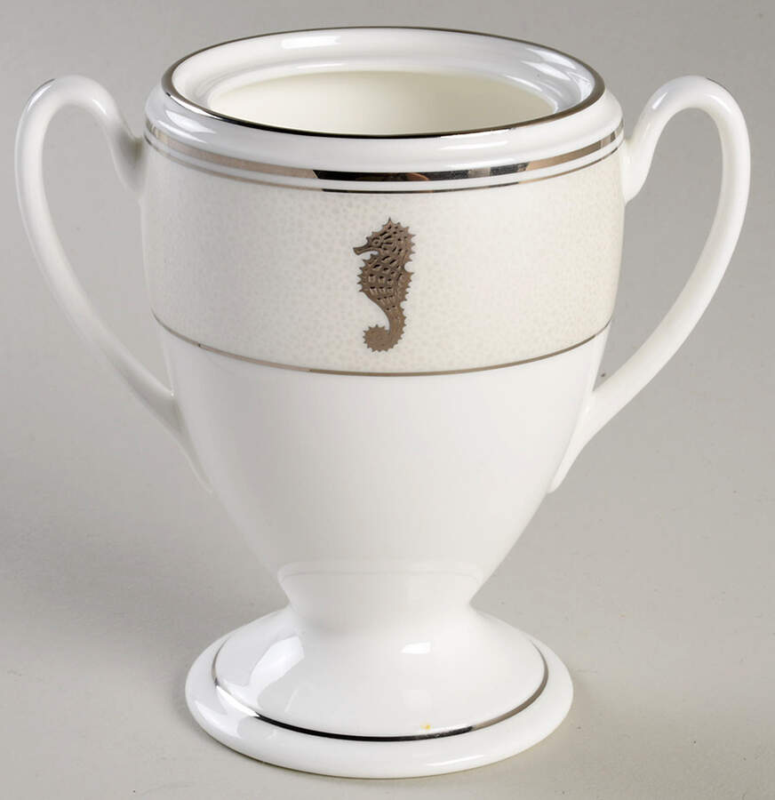 Seahorse Ivory Sugar Bowl No Lid by Waterford China-1