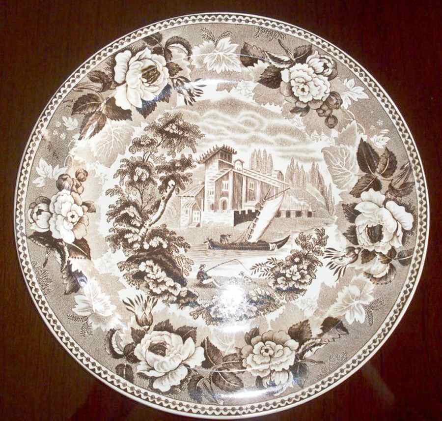 Landscape Brown Luncheon Plate by Wedgwood-1