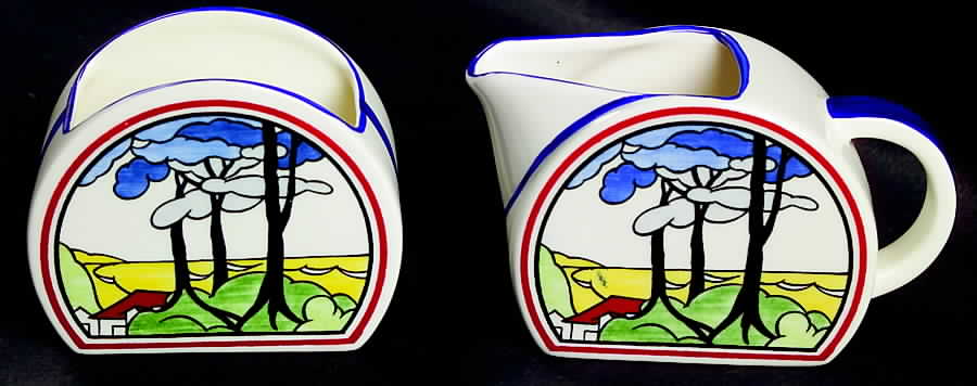 Blue Firs Creamer & Open Sugar Set by Wedgwood-1