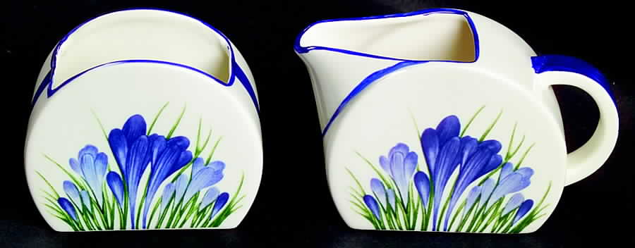 Blue Crocus Creamer & Open Sugar Set by Wedgwood-1