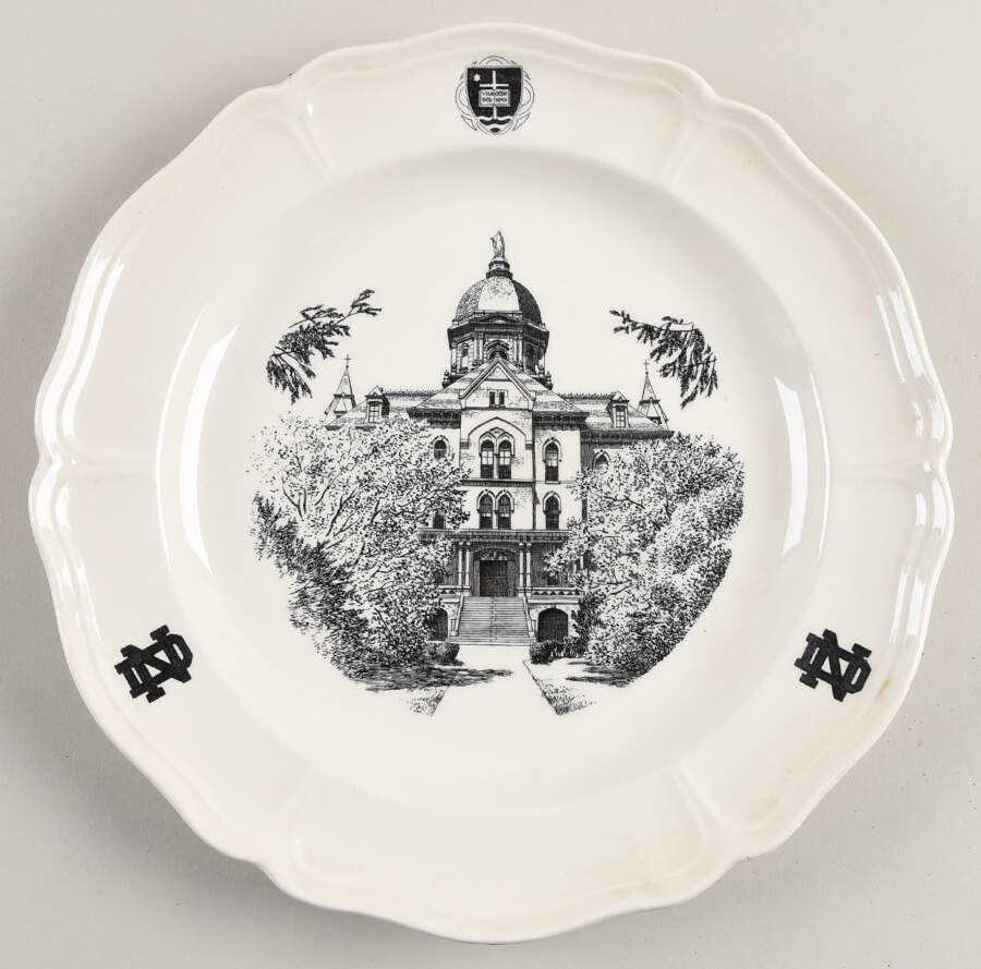 The University of Notre Dame Black Dinner Plate by Wedgwood-1