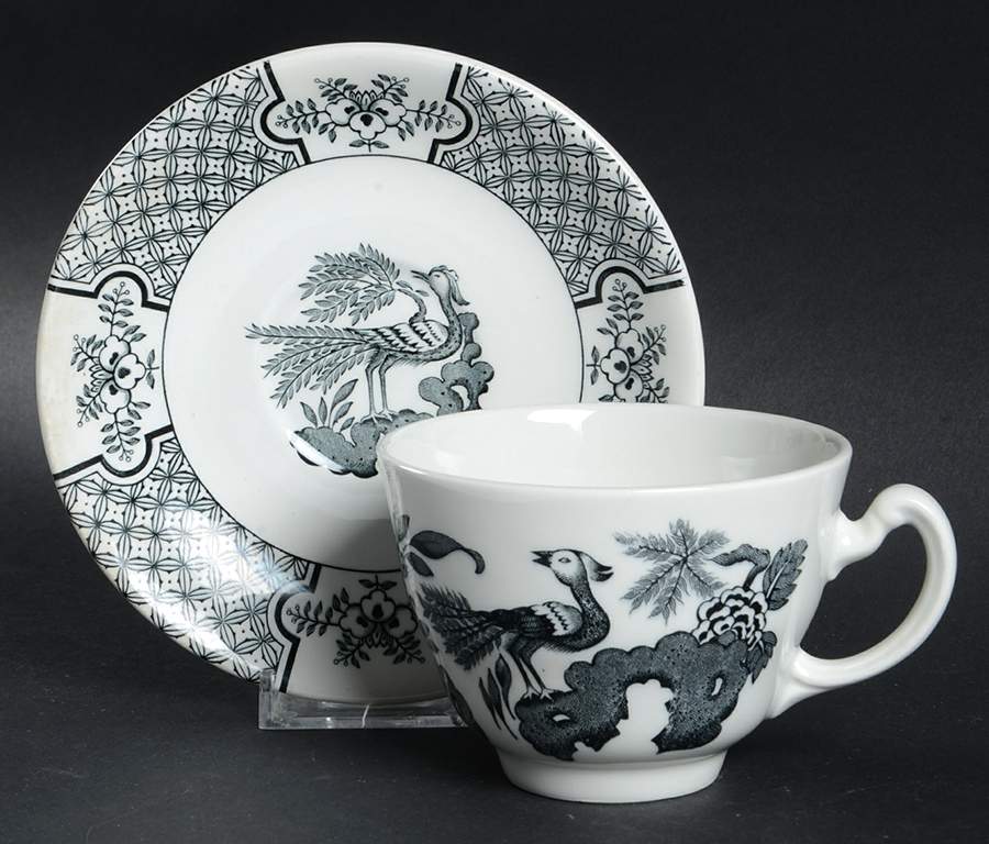 Yuan Black Flat Cup & Saucer Set by Wood & Sons-1