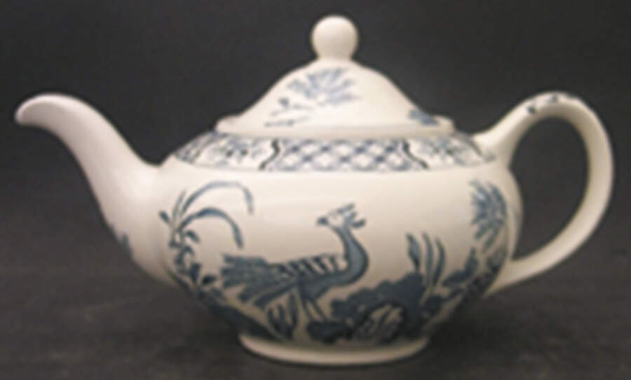 Yuan Blue (Newer, Continental Shape) Teapot & Lid by Wood & Sons-1