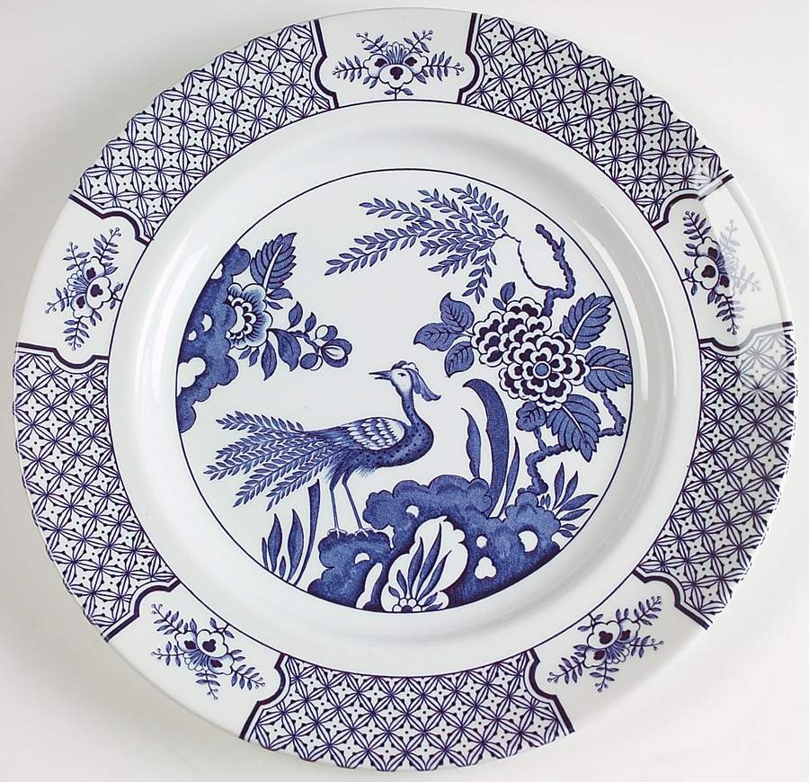 Yuan Blue (Newer, Continental Shape) Dinner Plate by Wood & Sons-1