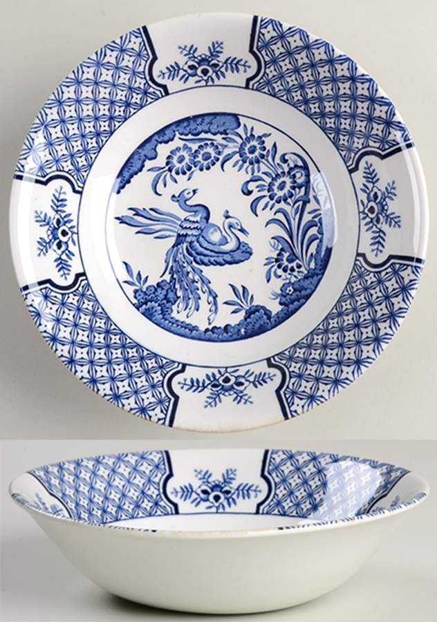 Yuan Blue (Newer, Continental Shape) Coupe Cereal Bowl by Wood & Sons-1