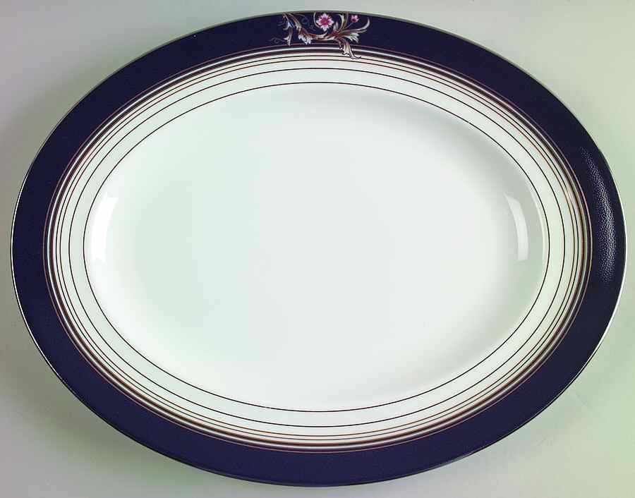 Renaissance Blue 14" Oval Serving Platter by Wedgwood-1