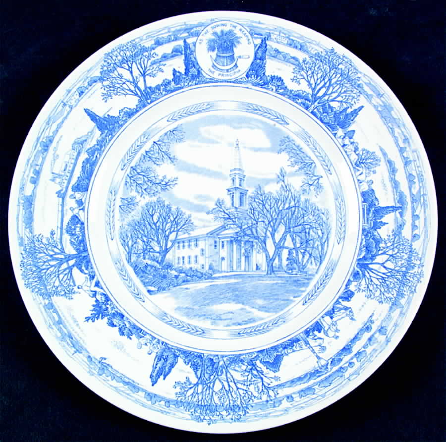 The Principia College Blue Dinner Plate by Wedgwood-1