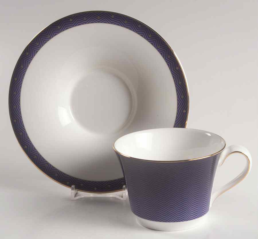 Midnight Flat Cup & Saucer Set by Wedgwood-1