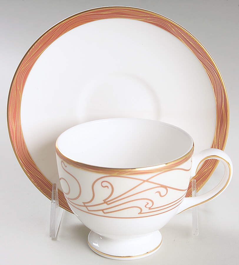 Paris Leigh Shape Footed Cup & Saucer Set by Wedgwood-1