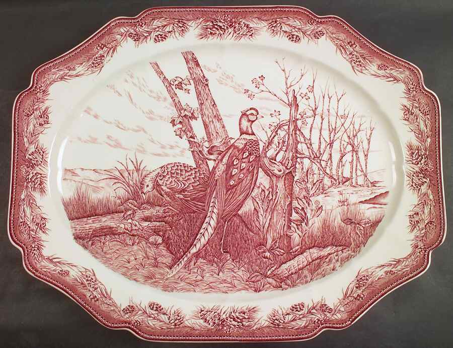 Royal Game Red 20" Oval Serving Platter by Wedgwood-1
