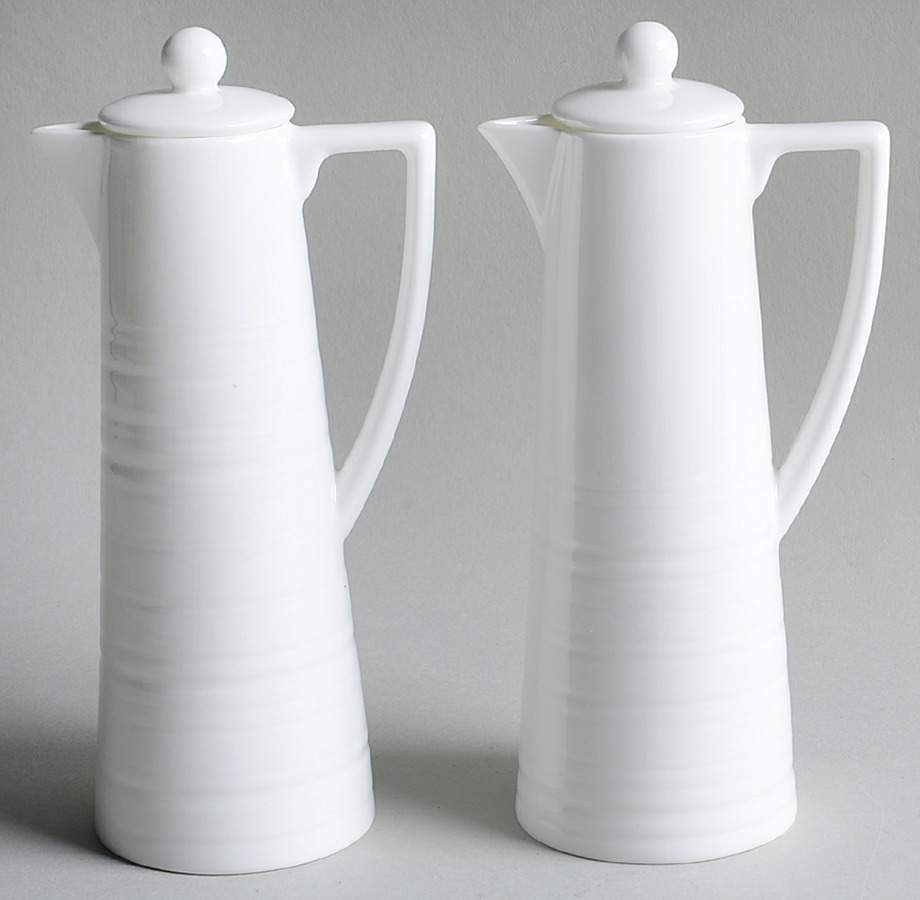 Jasper Conran Strata (Bone, Embossed) Oil and Vinegar with Stoppers by Wedgwood-1