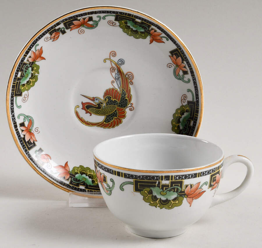 WOO117 Flat Cup & Saucer Set by Wood & Sons-1