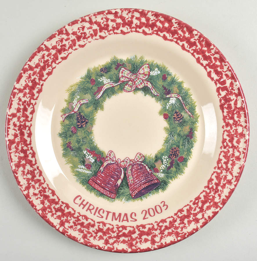 Rose Sponge Christmas Dinner Plate by Workshop Gerald Henn-1