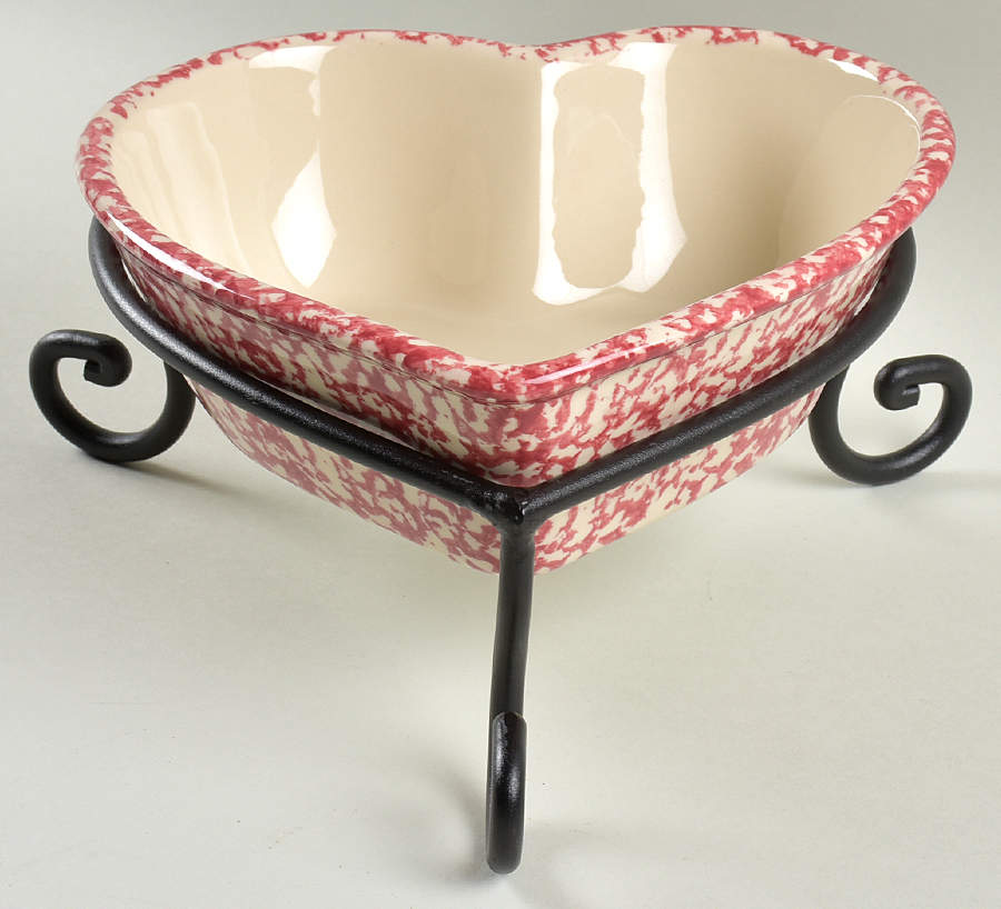 Rose Sponge 8" Heart Shaped Baker & Metal Stand by Workshop Gerald Henn-1