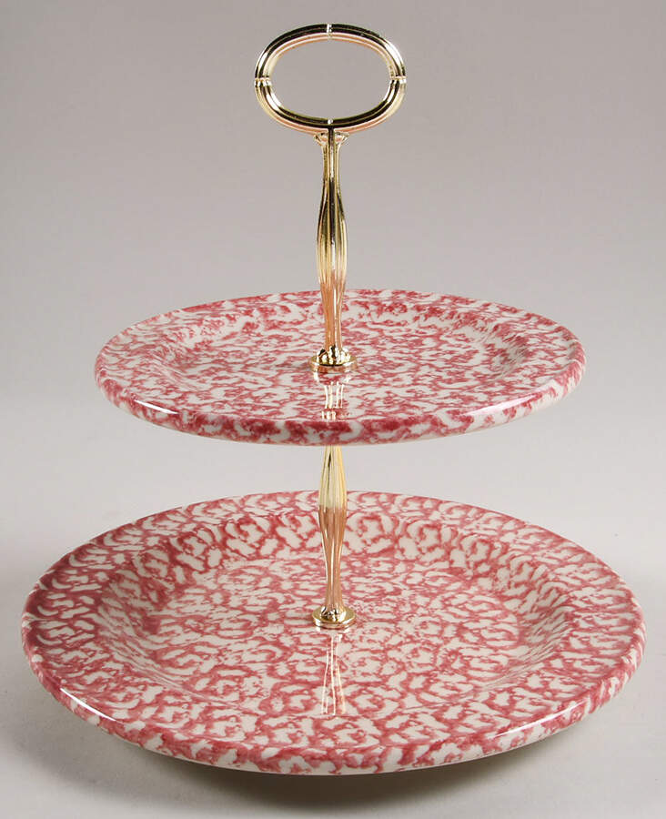 Rose Sponge 2 Tiered Serving Tray (Dinner & Salad Plate) by Workshop Gerald Henn-1