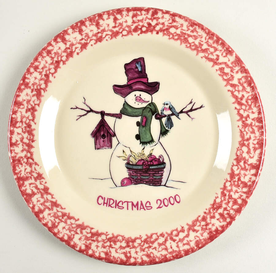 Rose Sponge Christmas Dinner Plate by Workshop Gerald Henn-1
