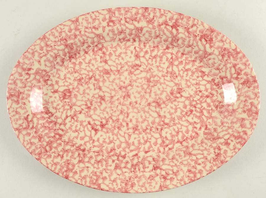 Rose Sponge 13" Oval Serving Platter by Workshop Gerald Henn-1