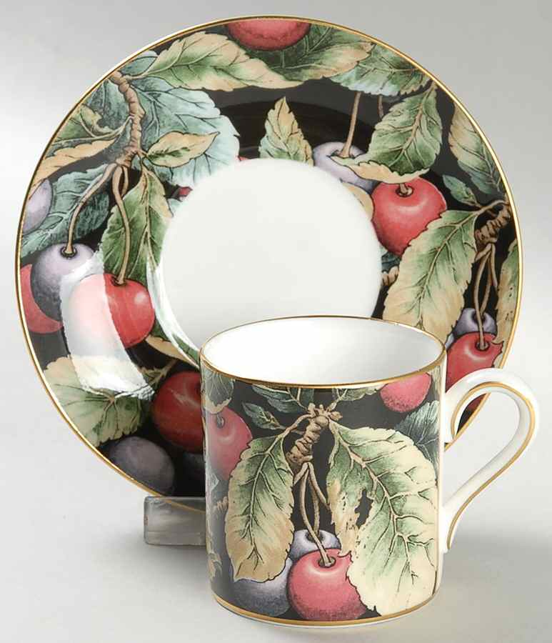 Fruit Orchard Collection Flat Demitasse Cup & Saucer Set by Wedgwood-1