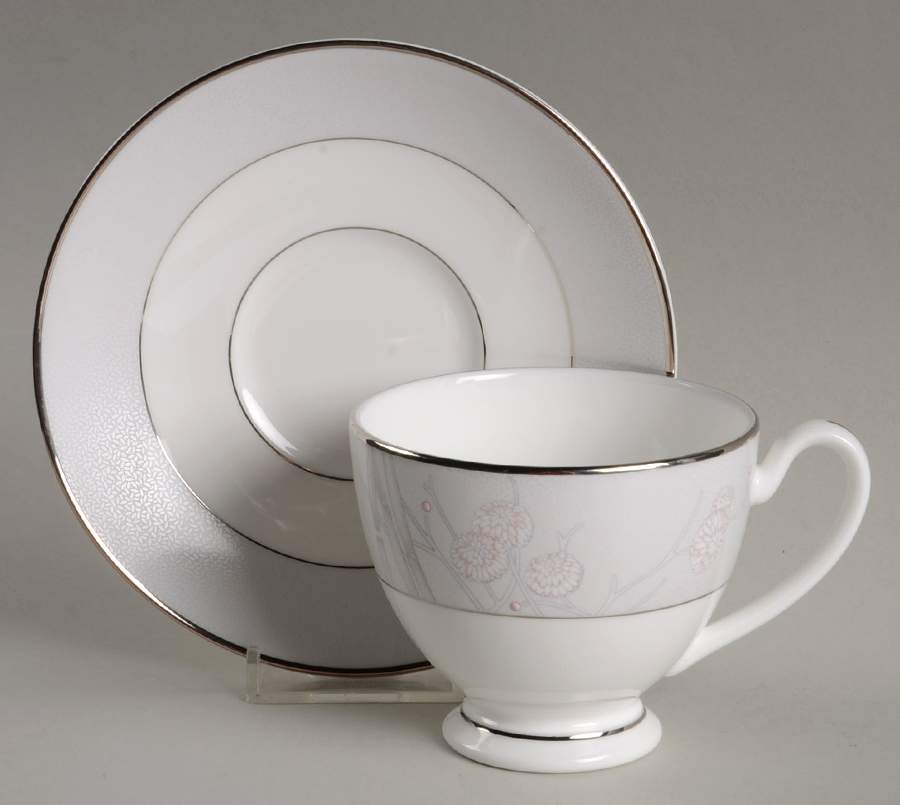 Chrysanthemum Footed Cup & Saucer Set by Waterford China-1
