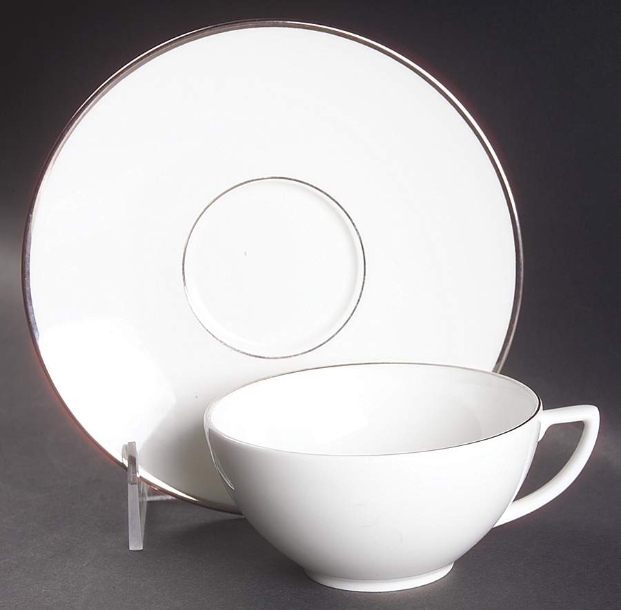 Jasper Conran Platinum Flat Cup & Saucer Set by Wedgwood-1