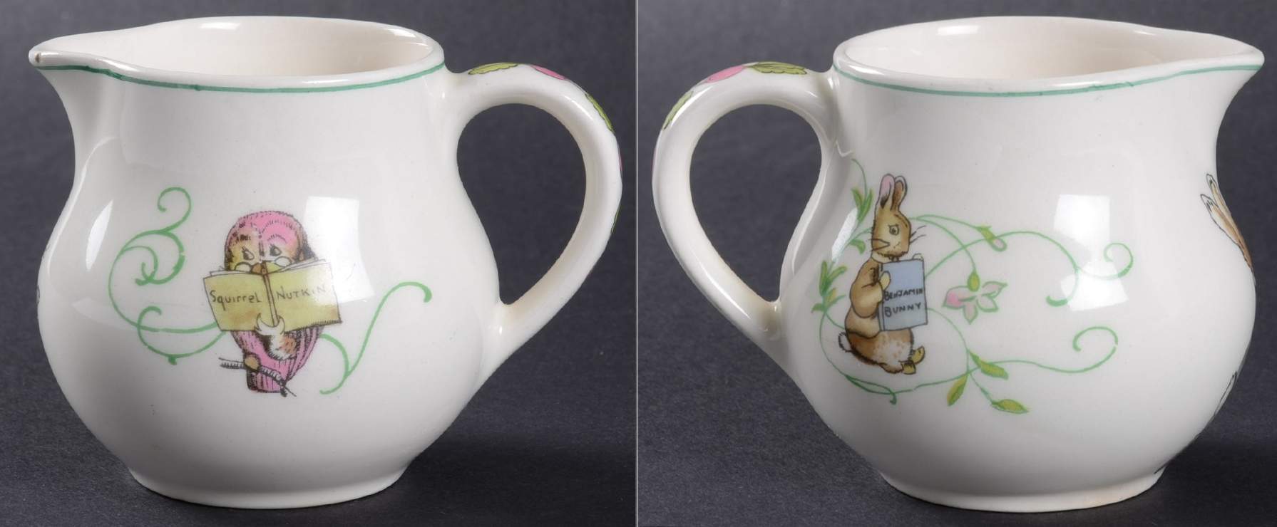 Peter Rabbit (Green Trim) Child's Creamer by Wedgwood-1