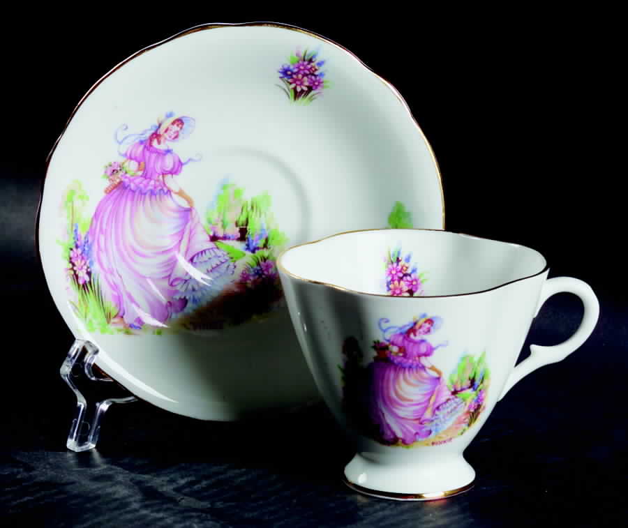 25-247 Footed Cup & Saucer Set by Windsor (England)-1
