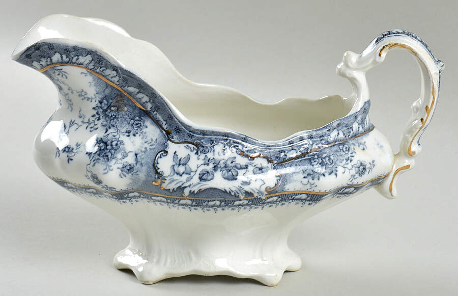 Phoebe Blue (Gold Accents, No Trim) Gravy Boat by Wedgwood-1
