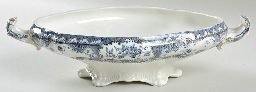 Phoebe Blue (Gold Accents, No Trim) Oval Vegetable No Lid by Wedgwood-1
