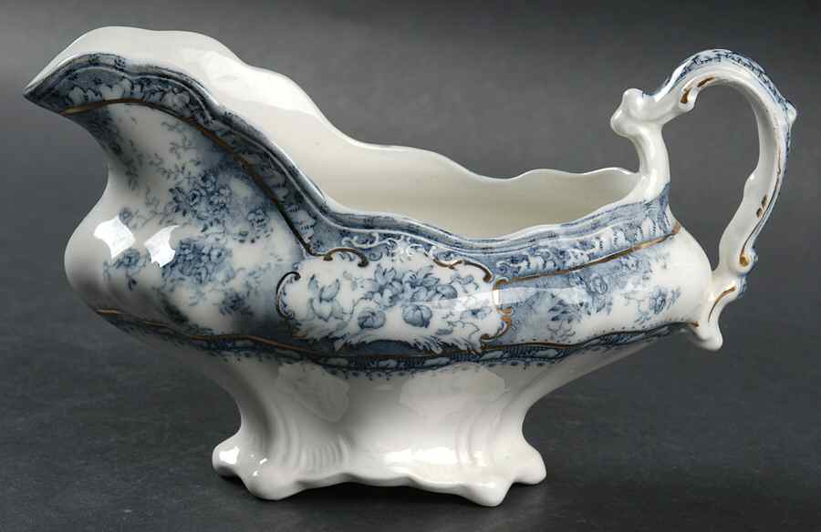 Phoebe Blue (Gold Accents, No Trim) Gravy Boat by Wedgwood-1