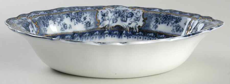 Phoebe Blue (Gold Accents, No Trim) 8" Oval Vegetable Bowl by Wedgwood-1