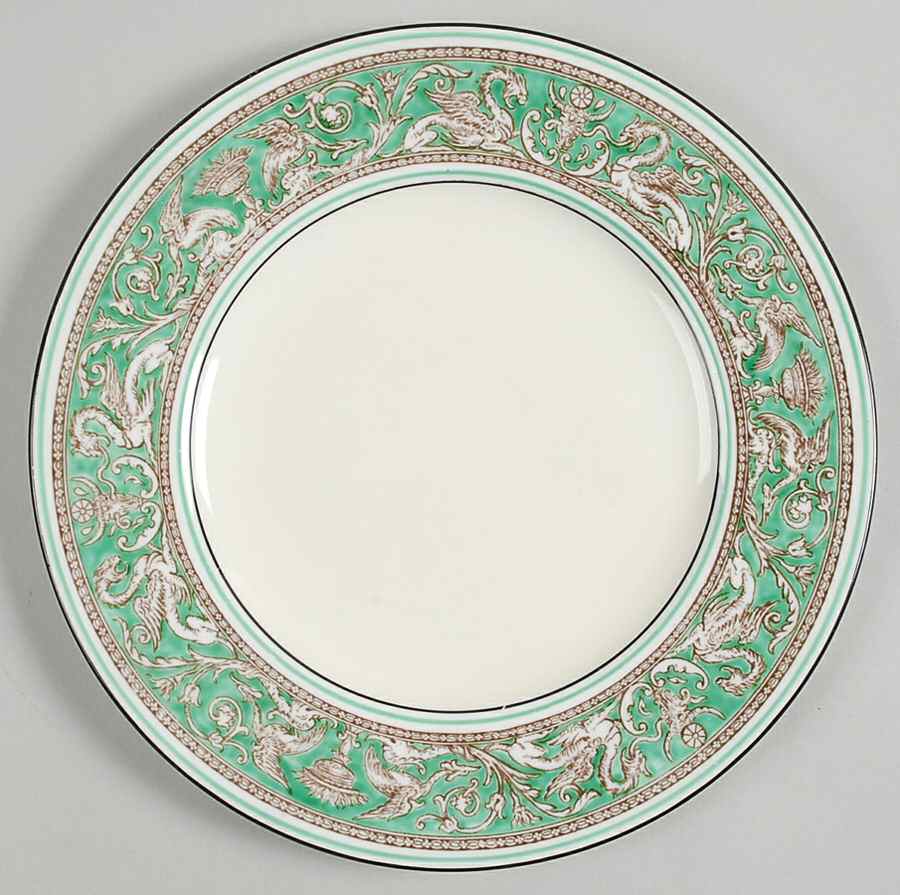 Florentine Green (No Center Design, Ivory) Dinner Plate by Wedgwood-1