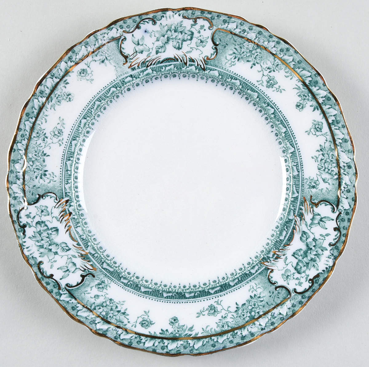 Phoebe Blue Green (Gold Accents, Gold Trim) Dessert/Pie Plate by Wedgwood-1