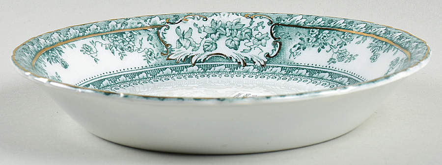 Phoebe Blue Green (Gold Accents, Gold Trim) Coupe Soup Bowl by Wedgwood-1