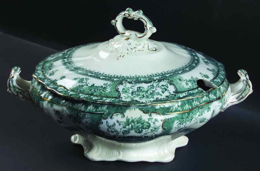 Phoebe Blue Green (Gold Accents, Gold Trim) Tureen &  Lid by Wedgwood-1